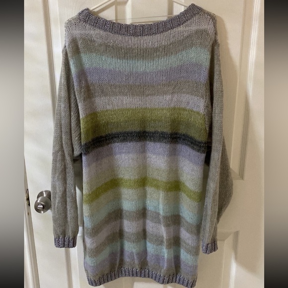Free people multi color long Sweater dress M - Picture 2 of 3